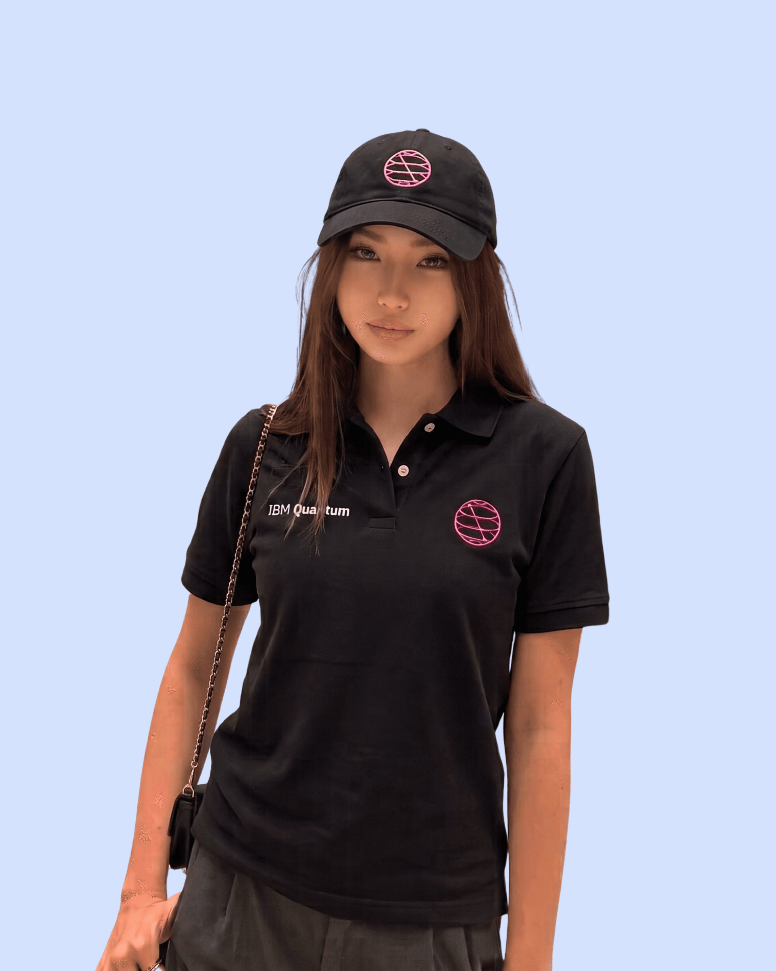 Combo gorra + polo negro camisero del Qiskit Fall Fest 2026